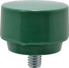 NUPLA - 1-1/2" Face Diam, Grade Tough, Green Hammer Tip/Face - Plastic - Eagle Tool & Supply