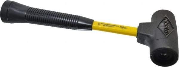 NUPLA - 16 oz Head 1-1/2" Face Diam Composite Rubber Dead Blow Hammer without Faces - Fiberglass Handle - Eagle Tool & Supply