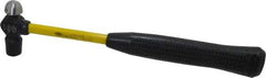 NUPLA - 1/4 Lb Head High Carbon Steel Ball Pein Hammer - 11" Fiberglass Handle, 3/4" Face Diam, 11" OAL, Fiberglass with Cushion Grip - Eagle Tool & Supply