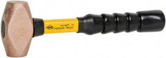 NUPLA - 2-1/2 Lb Head 1-1/4" Face Brass Nonmarring Hammer - 12" OAL, Fiberglass Handle - Eagle Tool & Supply