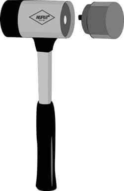 NUPLA - 3" Face Diam, Grade Extra Soft, Gray Soft Face Hammer Tip - Fiberglass - Eagle Tool & Supply