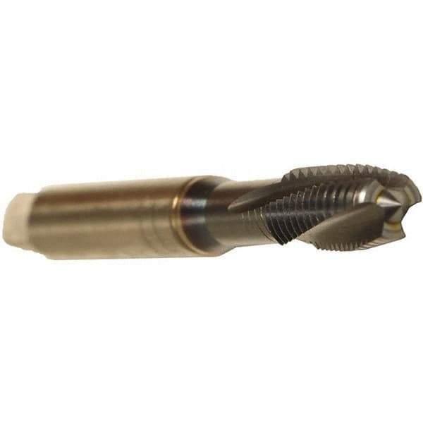 Emuge - 5/16-18 UNC 3 Flute 3BX Plug Spiral Flute Tap - Cobalt, TiCN Finish, 3.543" OAL, Left Hand Flute, Right Hand Thread, Series Rekord C - Eagle Tool & Supply