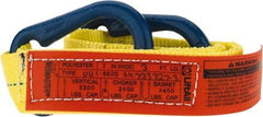 Lift-All - 3' Long x 2" Wide, 3,200 Lb Vertical Capacity, 1 Ply, Polyester Web Sling - 2,500 Lb Choker Capacity, Yellow - Eagle Tool & Supply