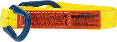 Lift-All - 4' Long x 2" Wide, 3,200 Lb Vertical Capacity, 1 Ply, Polyester Web Sling - 2,500 Lb Choker Capacity, Yellow - Eagle Tool & Supply