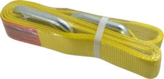 Lift-All - 8' Long x 2" Wide, 3,200 Lb Vertical Capacity, 1 Ply, Polyester Web Sling - 2,500 Lb Choker Capacity, Yellow - Eagle Tool & Supply