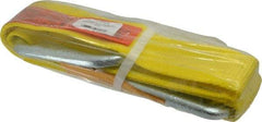 Lift-All - 4' Long x 3" Wide, 4,800 Lb Vertical Capacity, 1 Ply, Polyester Web Sling - 3,800 Lb Choker Capacity, Yellow - Eagle Tool & Supply