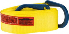 Lift-All - 16' Long x 4" Wide, 6,400 Lb Vertical Capacity, 1 Ply, Polyester Web Sling - 5,000 Lb Choker Capacity, Yellow - Eagle Tool & Supply