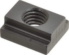 Gibraltar - 7/16-14 Tapped Through T Slot Nut - 1/2" Slot Width, 3/4 x 7/32" Base Width x Height, 7/8 x 3/8" OAL x Height - Eagle Tool & Supply