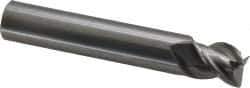 OSG - 1/2", 3 Flute, Single End, Solid Carbide, 0.03" Corner Radius End Mill - 3" OAL, 45° Helix, Right Hand Flute, 5/8" LOC, Right Hand Cut - Eagle Tool & Supply