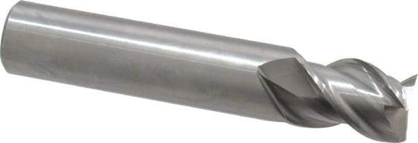 OSG - 3/4", 1" LOC, 3/4" Shank Diam, 4" OAL, 3 Flute, Solid Carbide Square End Mill - Single End, Uncoated, Spiral Flute, 45° Helix, Centercutting, Right Hand Cut, Right Hand Flute, Series 2041 - Eagle Tool & Supply