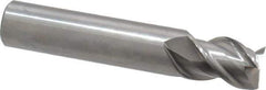 OSG - 3/4", 1" LOC, 3/4" Shank Diam, 4" OAL, 3 Flute, Solid Carbide Square End Mill - Single End, Uncoated, Spiral Flute, 45° Helix, Centercutting, Right Hand Cut, Right Hand Flute, Series 2041 - Eagle Tool & Supply