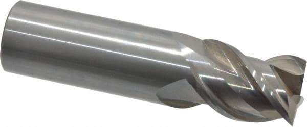 OSG - 1", 1-1/4" LOC, 1" Shank Diam, 4" OAL, 3 Flute, Solid Carbide Square End Mill - Single End, Uncoated, Spiral Flute, 45° Helix, Centercutting, Right Hand Cut, Right Hand Flute, Series 2041 - Eagle Tool & Supply