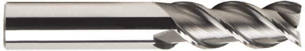 OSG - 3/8", 3 Flute, Single End, Solid Carbide, 0.06" Corner Radius End Mill - 2-1/2" OAL, 45° Helix, Right Hand Flute, 1" LOC, Right Hand Cut - Eagle Tool & Supply