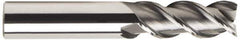 OSG - 3/8", 3 Flute, Single End, Solid Carbide, 0.06" Corner Radius End Mill - 2-1/2" OAL, 45° Helix, Right Hand Flute, 1" LOC, Right Hand Cut - Eagle Tool & Supply