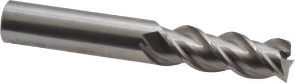 OSG - 3/8", 1" LOC, 3/8" Shank Diam, 2-1/2" OAL, 3 Flute, Solid Carbide Square End Mill - Single End, Uncoated, Spiral Flute, 45° Helix, Centercutting, Right Hand Cut, Right Hand Flute, Series 2042 - Eagle Tool & Supply