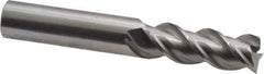 OSG - 3/8", 1" LOC, 3/8" Shank Diam, 2-1/2" OAL, 3 Flute, Solid Carbide Square End Mill - Single End, Uncoated, Spiral Flute, 45° Helix, Centercutting, Right Hand Cut, Right Hand Flute, Series 2042 - Eagle Tool & Supply