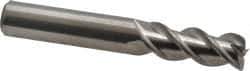 OSG - 3/8", 3 Flute, Single End, Solid Carbide, 0.03" Corner Radius End Mill - 2-1/2" OAL, 45° Helix, Right Hand Flute, 1" LOC, Right Hand Cut - Eagle Tool & Supply