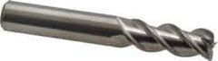 OSG - 3/8", 3 Flute, Single End, Solid Carbide, 0.03" Corner Radius End Mill - 2-1/2" OAL, 45° Helix, Right Hand Flute, 1" LOC, Right Hand Cut - Eagle Tool & Supply