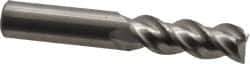 OSG - 7/16", 1-1/4" LOC, 7/16" Shank Diam, 2-3/4" OAL, 3 Flute, Solid Carbide Square End Mill - Single End, Uncoated, Spiral Flute, 45° Helix, Centercutting, Right Hand Cut, Right Hand Flute, Series 2042 - Eagle Tool & Supply