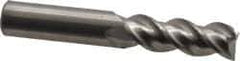 OSG - 7/16", 1-1/4" LOC, 7/16" Shank Diam, 2-3/4" OAL, 3 Flute, Solid Carbide Square End Mill - Single End, Uncoated, Spiral Flute, 45° Helix, Centercutting, Right Hand Cut, Right Hand Flute, Series 2042 - Eagle Tool & Supply