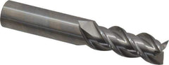 OSG - 1/2", 1-1/4" LOC, 1/2" Shank Diam, 3" OAL, 3 Flute, Solid Carbide Square End Mill - Single End, Uncoated, Spiral Flute, 45° Helix, Centercutting, Right Hand Cut, Right Hand Flute, Series 2042 - Eagle Tool & Supply