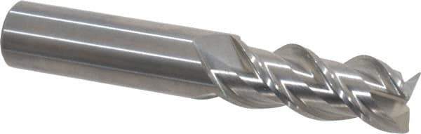 OSG - 1/2", 3 Flute, Single End, Solid Carbide, 0.02" Corner Radius End Mill - 3" OAL, 45° Helix, Right Hand Flute, 1-1/4" LOC, Right Hand Cut - Eagle Tool & Supply