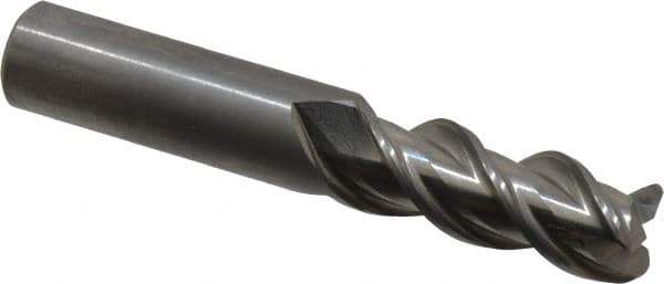 OSG - 1/2", 3 Flute, Single End, Solid Carbide, 0.06" Corner Radius End Mill - 3" OAL, 45° Helix, Right Hand Flute, 1-1/4" LOC, Right Hand Cut - Eagle Tool & Supply