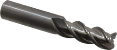 OSG - 1/2", 3 Flute, Single End, Solid Carbide, 0.06" Corner Radius End Mill - 3" OAL, 45° Helix, Right Hand Flute, 1-1/4" LOC, Right Hand Cut - Eagle Tool & Supply