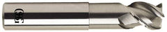 OSG - 1", 3 Flute, Single End, Solid Carbide, 0.12" Corner Radius End Mill - 5" OAL, 45° Helix, Right Hand Flute, 1" LOC, Right Hand Cut, 2-5/8" Extended Reach - Eagle Tool & Supply