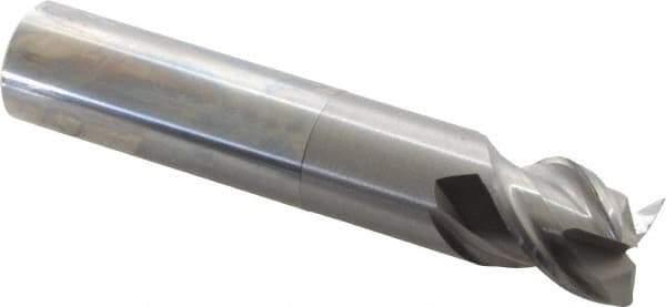 OSG - 3/4", 3/4" LOC, 3/4" Shank Diam, 4" OAL, 3 Flute, Solid Carbide Square End Mill - Single End, Uncoated, Spiral Flute, 45° Helix, Right Hand Cut, Right Hand Flute, Series 2043 - Eagle Tool & Supply
