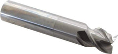 OSG - 3/4", 3/4" LOC, 3/4" Shank Diam, 4" OAL, 3 Flute, Solid Carbide Square End Mill - Single End, Uncoated, Spiral Flute, 45° Helix, Right Hand Cut, Right Hand Flute, Series 2043 - Eagle Tool & Supply