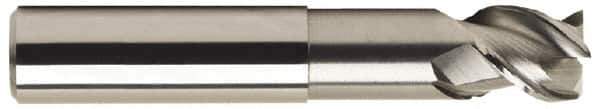 OSG - 1/2", 3 Flute, Single End, Solid Carbide, 0.03" Corner Radius End Mill - 4" OAL, 45° Helix, Right Hand Flute, 1/2" LOC, Right Hand Cut, 2-1/8" Extended Reach - Eagle Tool & Supply
