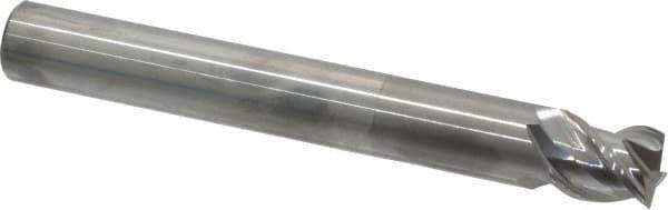 OSG - 3/4", 3/4" LOC, 3/4" Shank Diam, 6" OAL, 3 Flute, Solid Carbide Square End Mill - Single End, Uncoated, Spiral Flute, 45° Helix, Right Hand Cut, Right Hand Flute, Series 2048 - Eagle Tool & Supply