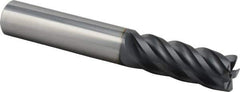 Iscar - 3/4", 5 Flute, Single End, Solid Carbide, Corner Chamfer End Mill - 5" OAL, 38° Helix, Right Hand Flute, 1.87" LOC, Right Hand Cut - Eagle Tool & Supply
