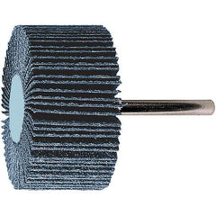 PFERD - 3" Diam x 1" Face Width, Aluminum Oxide Coated Mounted Flap Wheel - 1/4" Shank Mount, 120 Grit, 20,000 Max RPM - Eagle Tool & Supply