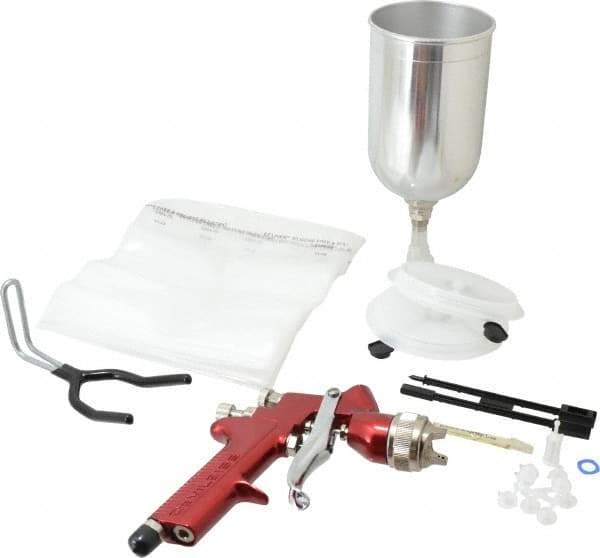 DeVilbiss - Gravity Feed High Volume/Low Pressure Paint Spray Gun - 1L Capacity, 30 Max psi, 16 Max CFM, For Adhesives, Enamels, Epoxies, Lacquers, Latex, Polyurethanes, Primers, Sealers, Stains, Varnishes - Eagle Tool & Supply