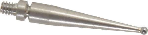 Mitutoyo - 1mm Ball Diam, Steel, Ball Test Indicator Contact Point - 0.74" Contact Point Length, Use with Mitutoyo 513 Series Dial Test Indicators - Eagle Tool & Supply