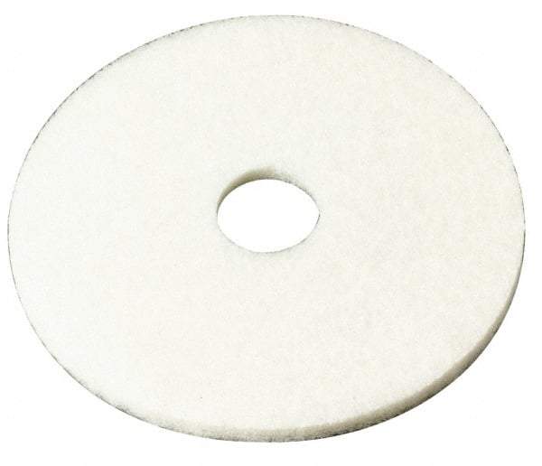 3M - Spray Buffing Pad - 18" Machine, White Pad, Polyester - Eagle Tool & Supply