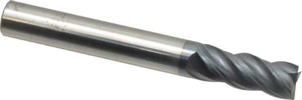 SGS - 5/16", 13/16" LOC, 5/16" Shank Diam, 2-1/2" OAL, 4 Flute, Solid Carbide Square End Mill - Single End, AlTiN Finish, Spiral Flute, Variable° Helix, Right Hand Cut, Right Hand Flute, Series Z1 - Eagle Tool & Supply
