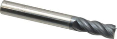 SGS - 5/16", 13/16" LOC, 5/16" Shank Diam, 2-1/2" OAL, 4 Flute, Solid Carbide Square End Mill - Single End, AlTiN Finish, Spiral Flute, Variable° Helix, Right Hand Cut, Right Hand Flute, Series Z1 - Eagle Tool & Supply