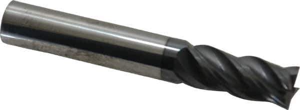 SGS - 3/8", 7/8" LOC, 3/8" Shank Diam, 2-1/2" OAL, 4 Flute, Solid Carbide Square End Mill - Single End, AlTiN Finish, Spiral Flute, Variable° Helix, Right Hand Cut, Right Hand Flute, Series Z1 - Eagle Tool & Supply
