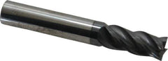 SGS - 3/8", 7/8" LOC, 3/8" Shank Diam, 2-1/2" OAL, 4 Flute, Solid Carbide Square End Mill - Single End, AlTiN Finish, Spiral Flute, Variable° Helix, Right Hand Cut, Right Hand Flute, Series Z1 - Eagle Tool & Supply