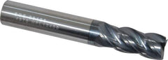 SGS - 7/16", 1" LOC, 7/16" Shank Diam, 2-3/4" OAL, 4 Flute, Solid Carbide Square End Mill - Single End, AlTiN Finish, Spiral Flute, Variable° Helix, Right Hand Cut, Right Hand Flute, Series Z1 - Eagle Tool & Supply