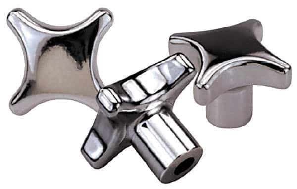 KIPP - 2.48" Head Diam, 4 Point Lobed Knob - 1/2" Hole, Stainless Steel - Eagle Tool & Supply