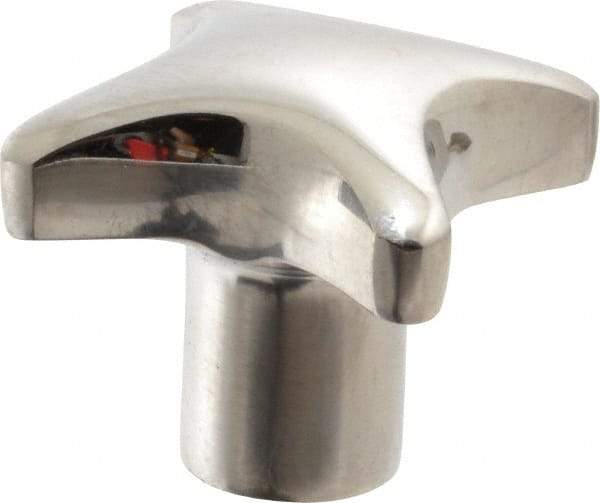 KIPP - 1.96" Head Diam, 4 Point Lobed Knob - 3/8" Hole, Stainless Steel - Eagle Tool & Supply