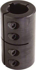 Climax Metal Products - 1" Inside x 1-3/4" Outside Diam, One Piece Split Clamping Collar with Keyway - 3" Long x 1/4" Keyway Width x 1/8" Keyway Depth - Eagle Tool & Supply
