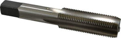 Kennametal - 3/4-16 UNF 3B 4 Flute Bright Finish High Speed Steel Straight Flute Standard Hand Tap - Bottoming, Left Hand Thread, 4-1/4" OAL, 2" Thread Length, H3 Limit, Oversize - Exact Industrial Supply