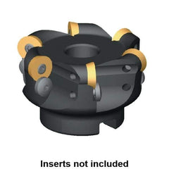 Kennametal - 50mm Cut Diam, 8mm Max Depth, 22mm Arbor Hole, 4 Inserts, RD.X 1604... Insert Style, Indexable Copy Face Mill - 50mm High, Through Coolant, Series KDM - Eagle Tool & Supply