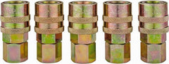 Value Collection - 5 Piece 1/4" Body 1/4 NPT 215 psi Steel Industrial Pneumatic Coupling Plug Set - Eagle Tool & Supply