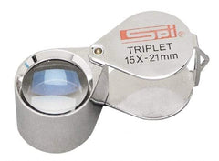SPI - 15x Magnification, 53/64 Inch Lens Diameter, Triplet Lens Loupe - 1 Lens - Eagle Tool & Supply